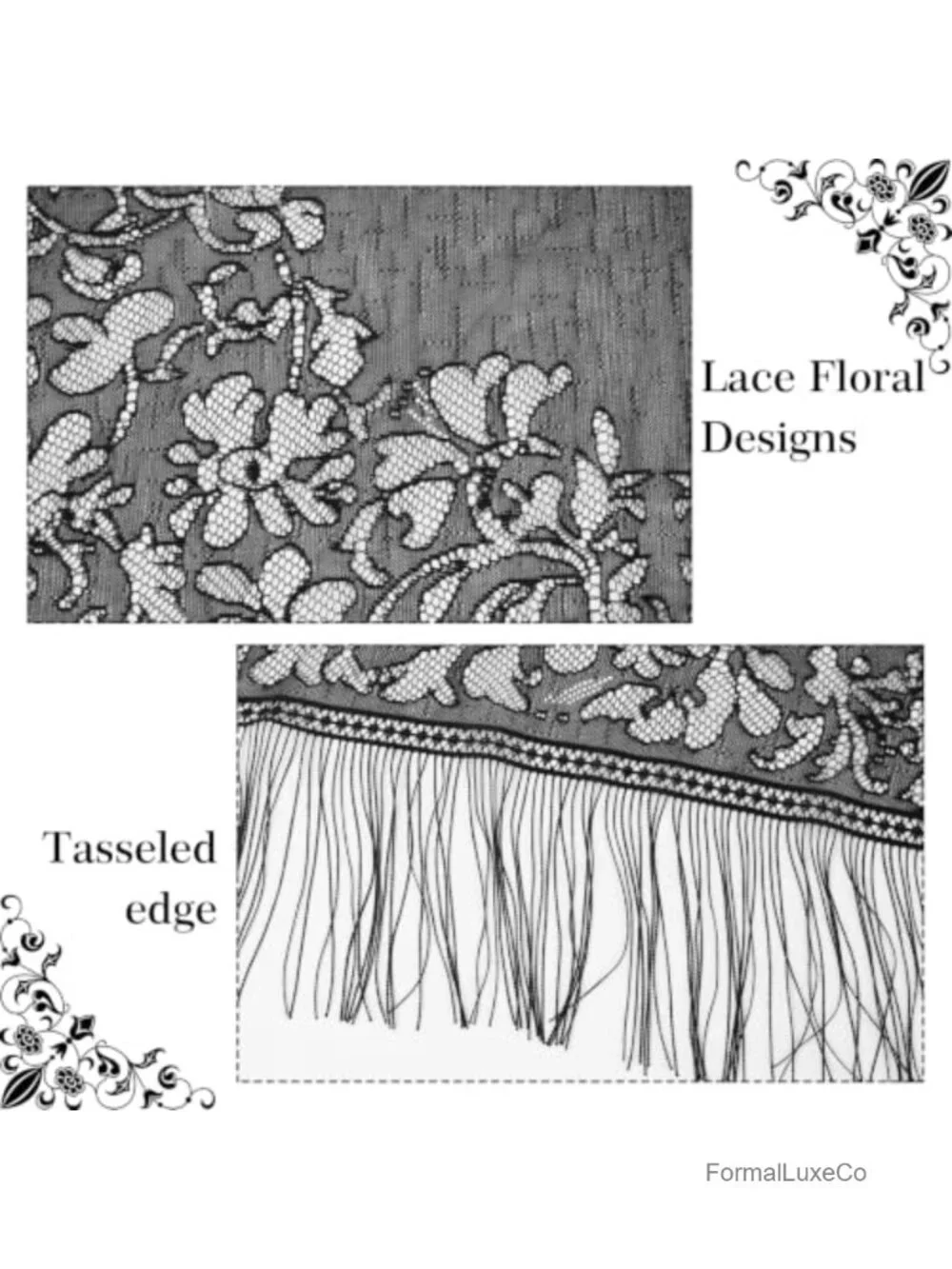 Lace Floral Shawls and Wraps for Women Evening Wedding